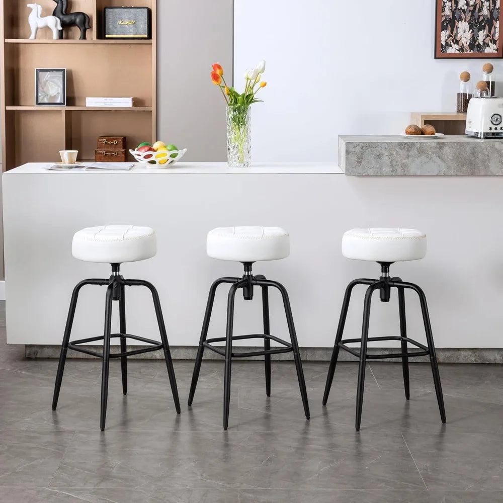 Backless Leather Bar Stools