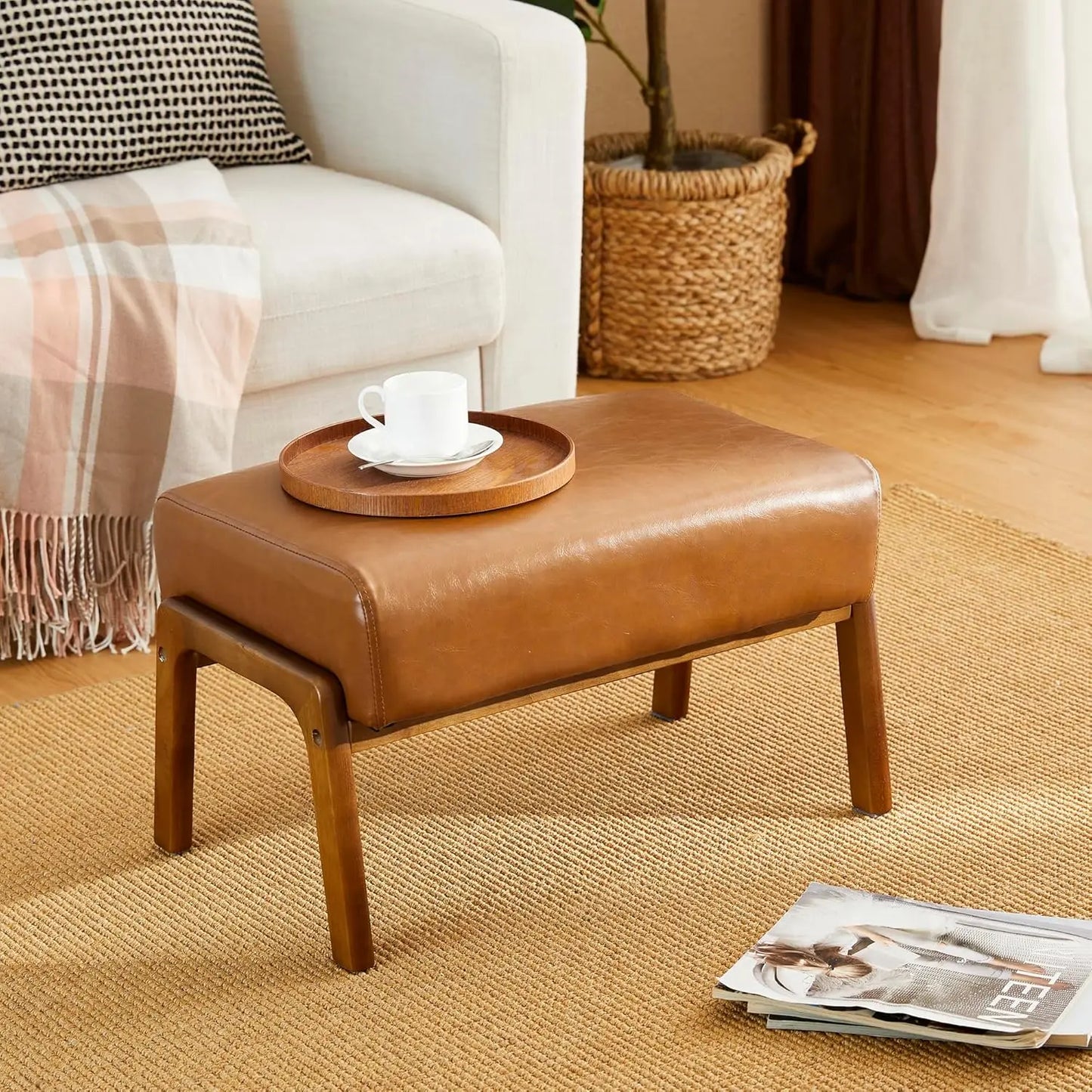 Carrington Leather Bench