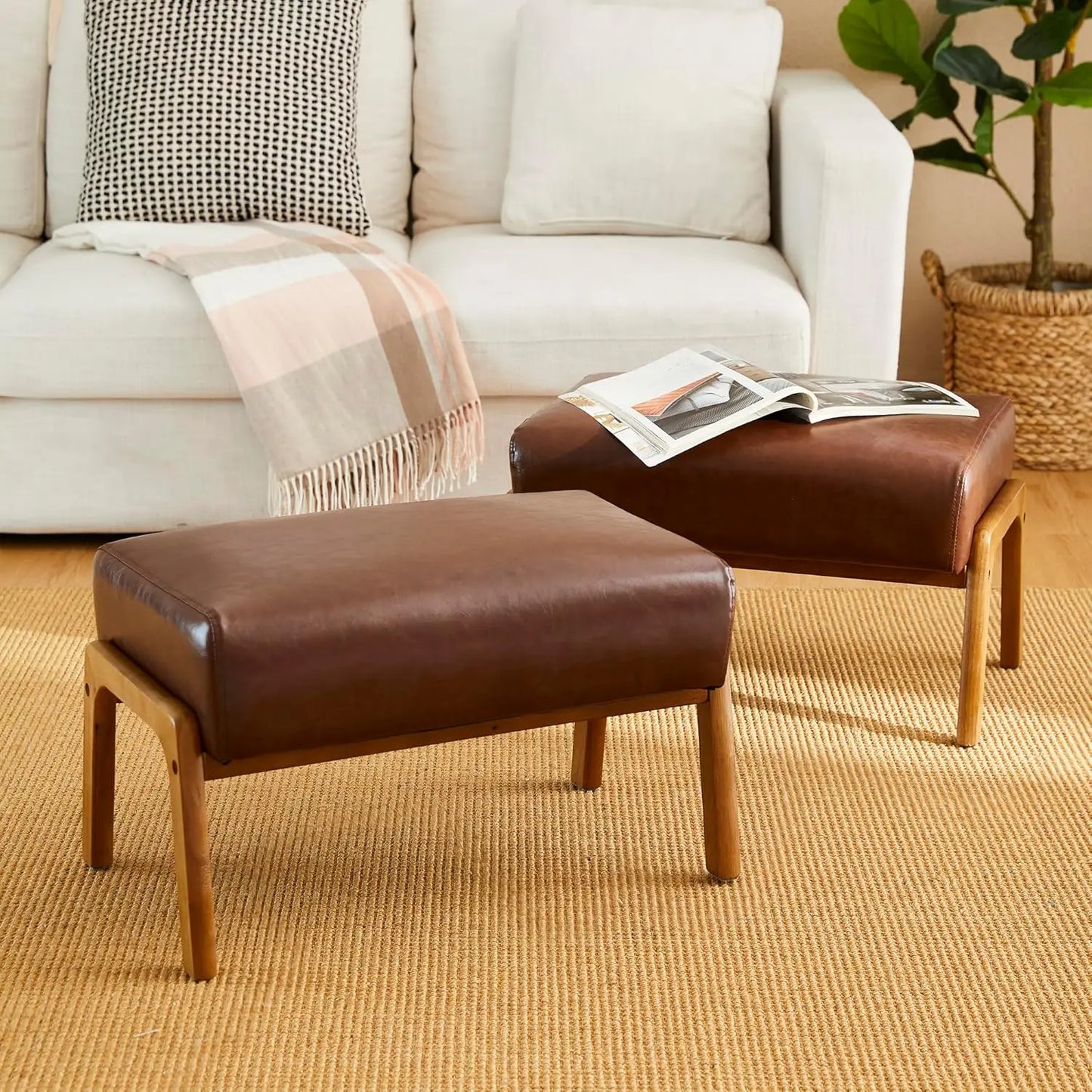 Carrington Leather Bench