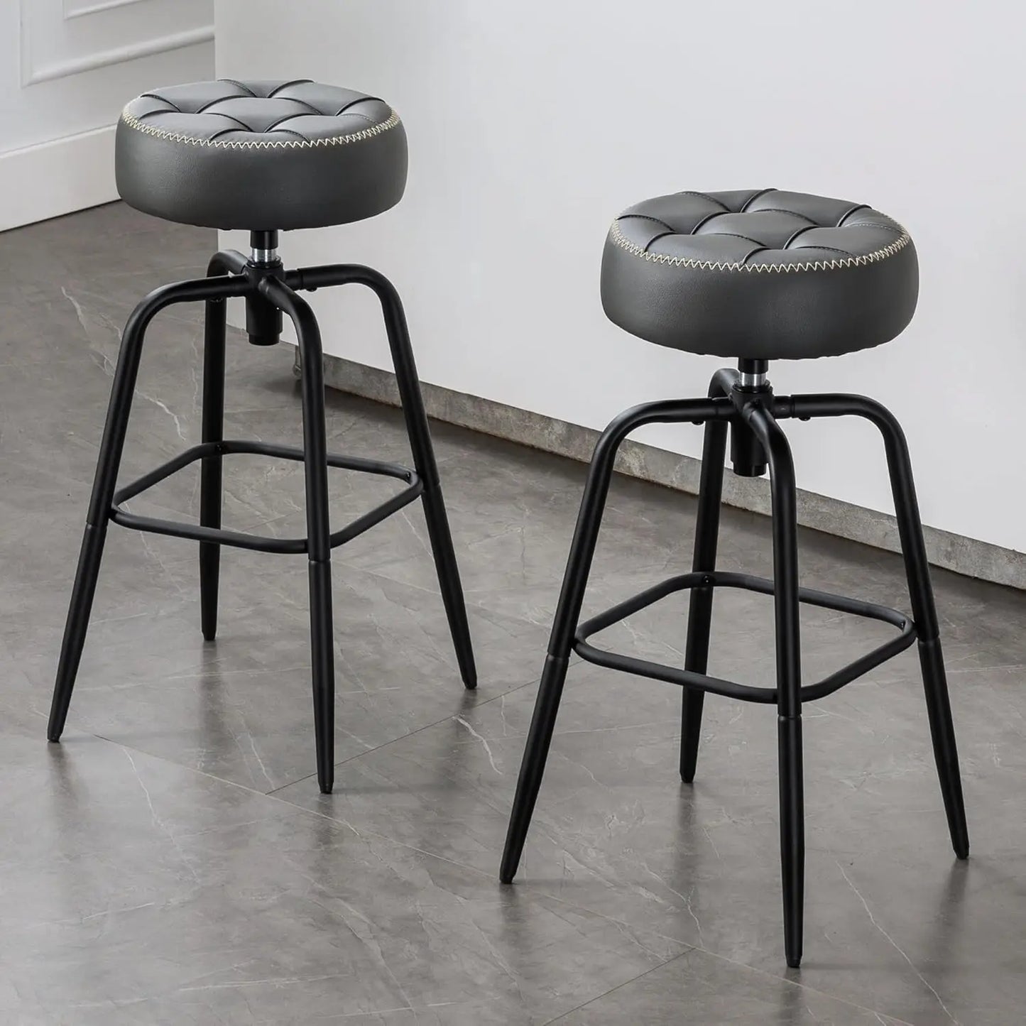 Backless Leather Bar Stools