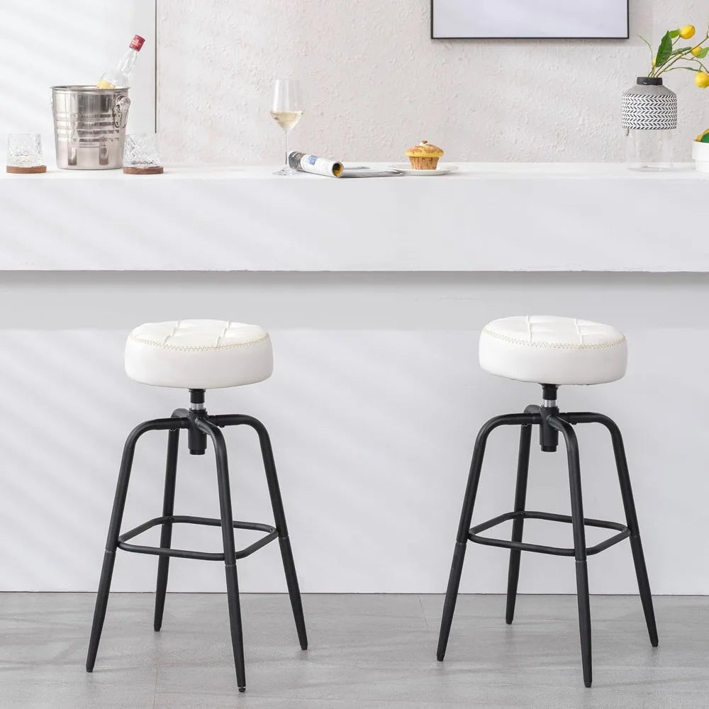 Backless Leather Bar Stools