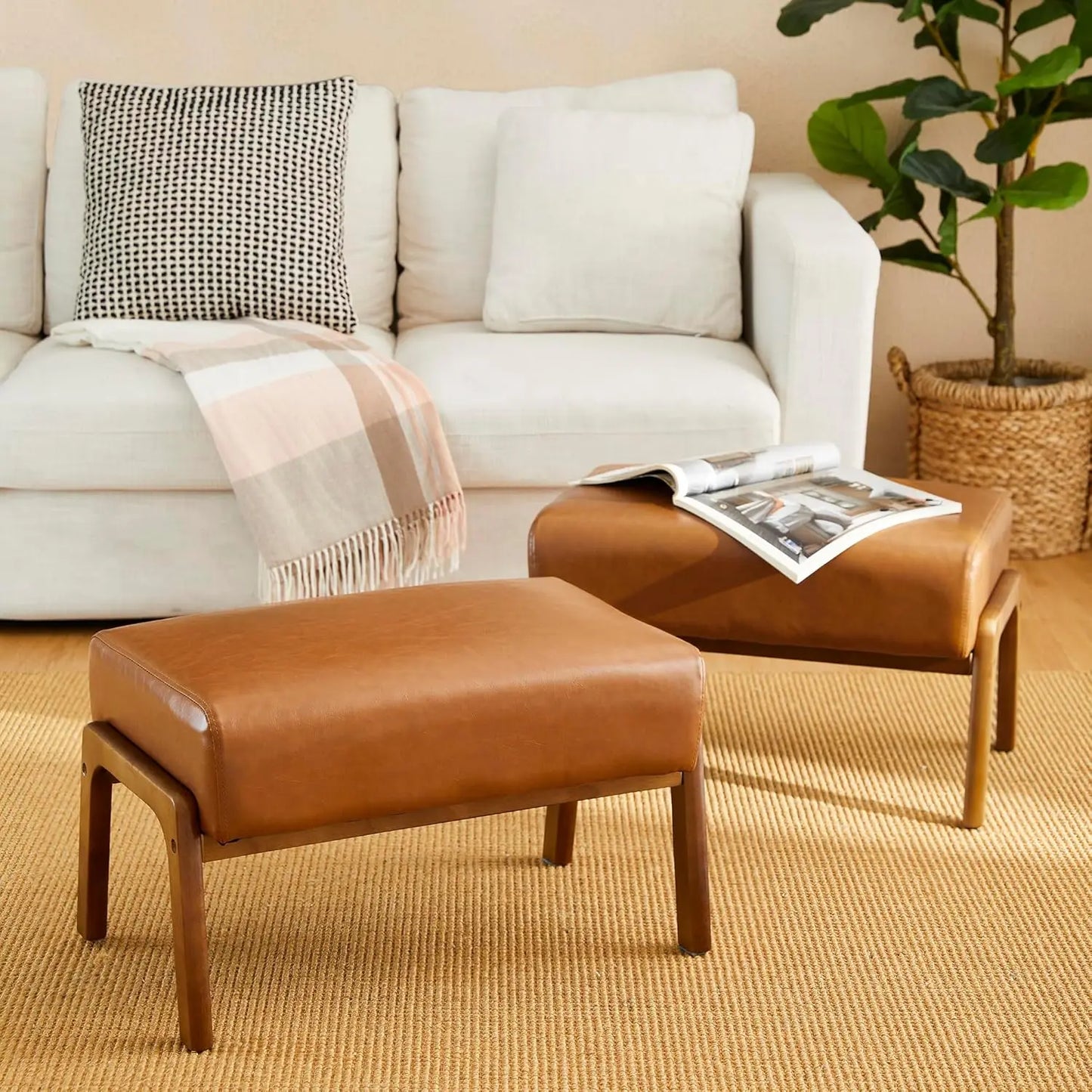 Carrington Leather Bench