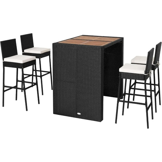 Acacia Wood Wicker Table